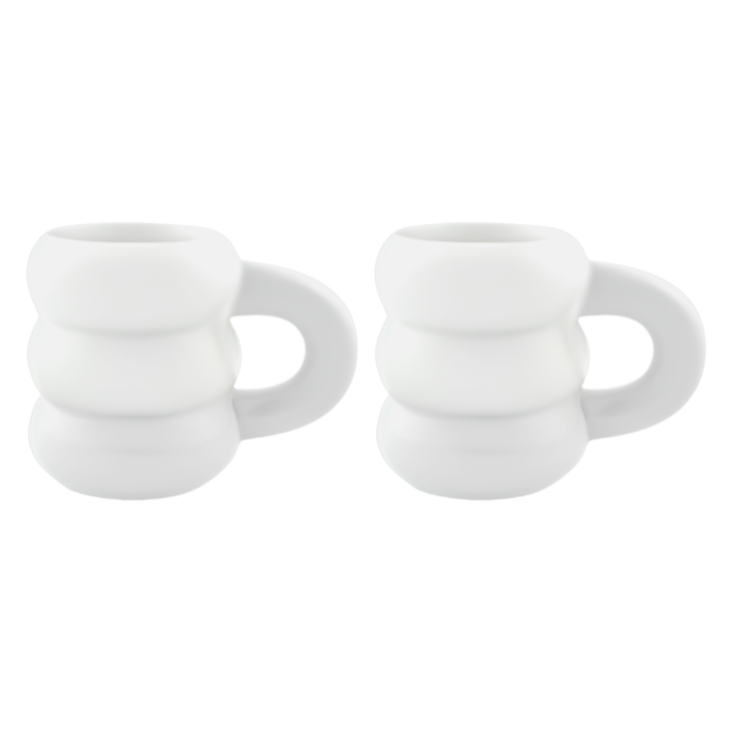 Ceramic to decorate - Duo of boudin coffee cups