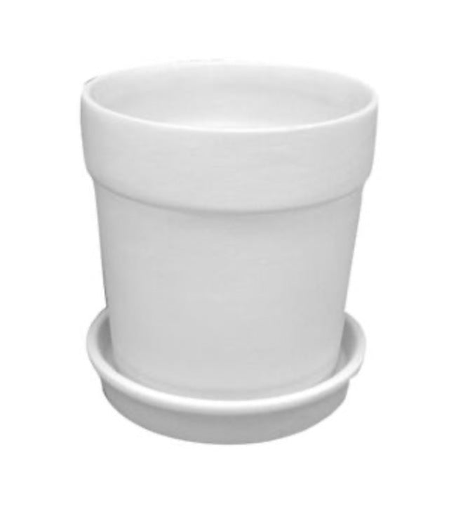 Ceramic to decorate - Flower pot and its bowl
