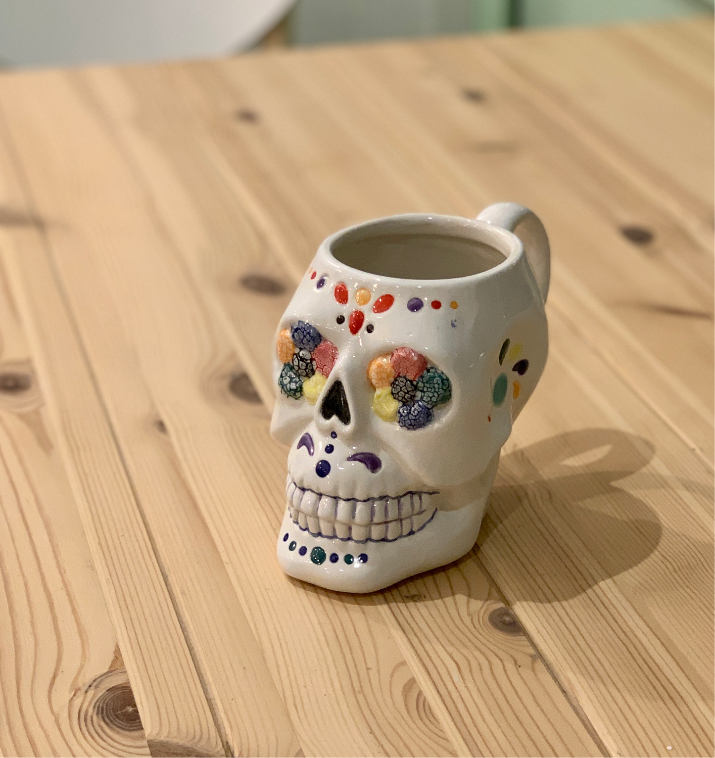 Ceramic to decorate - Flowery skull mug