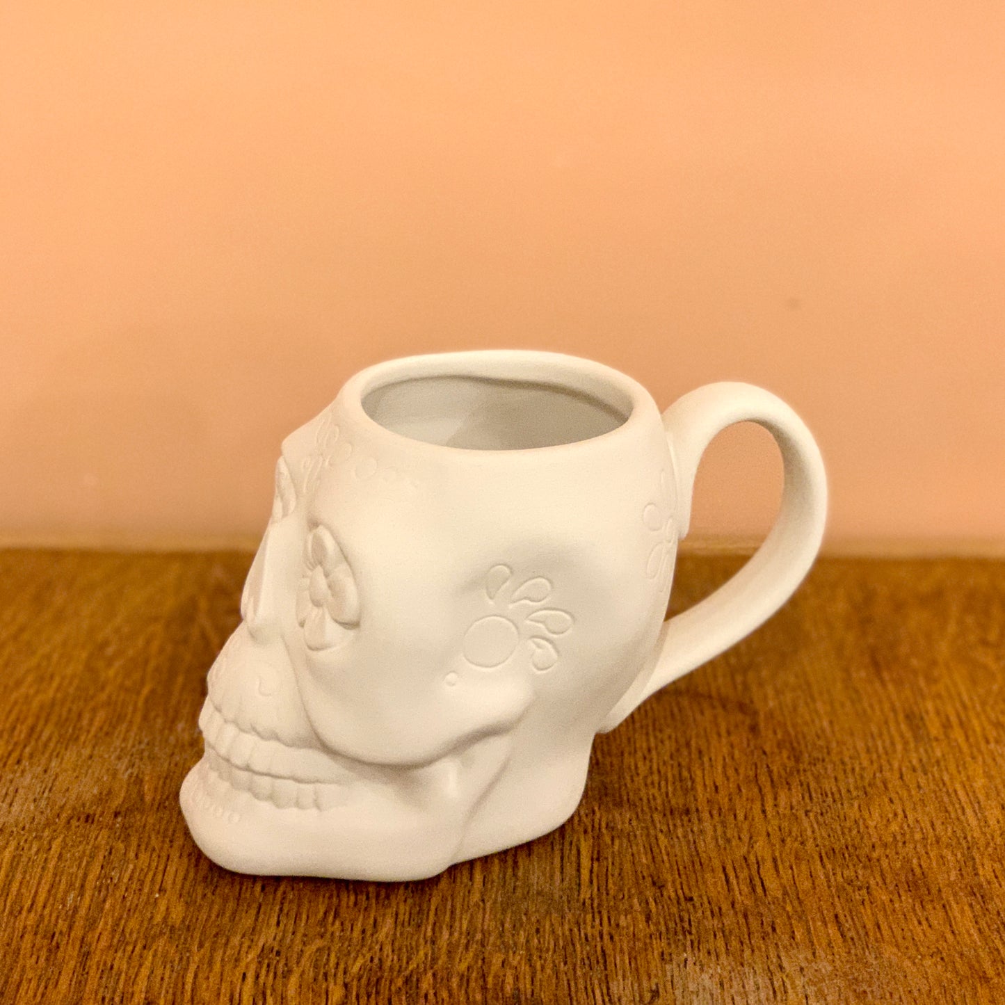 Ceramic to decorate - Flowery skull mug