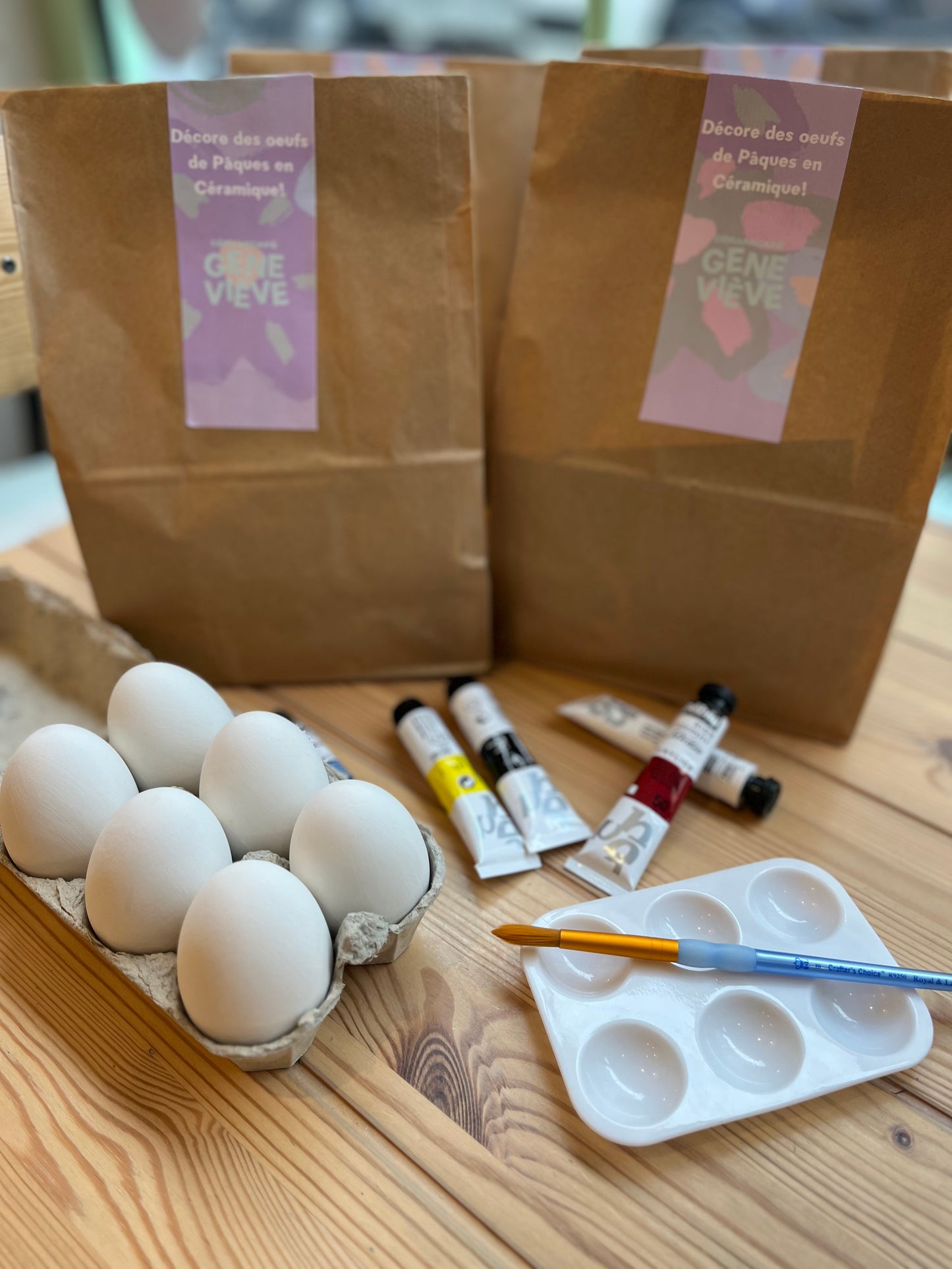 Kit Peinture sur céramique - Décorer tes oeufs de Pâques ! (sans cuisson)