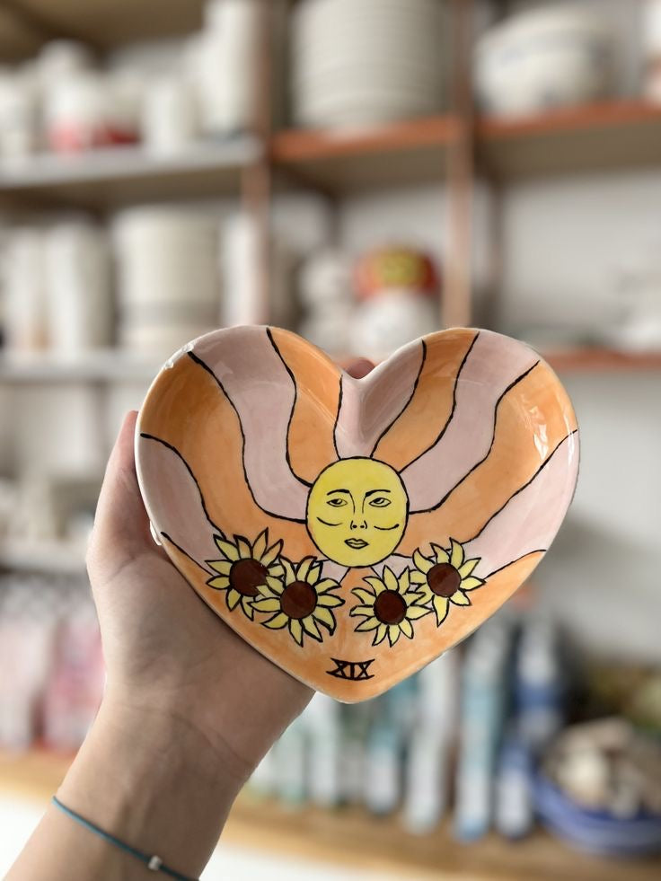 Céramique à décorer - Assiette coeur