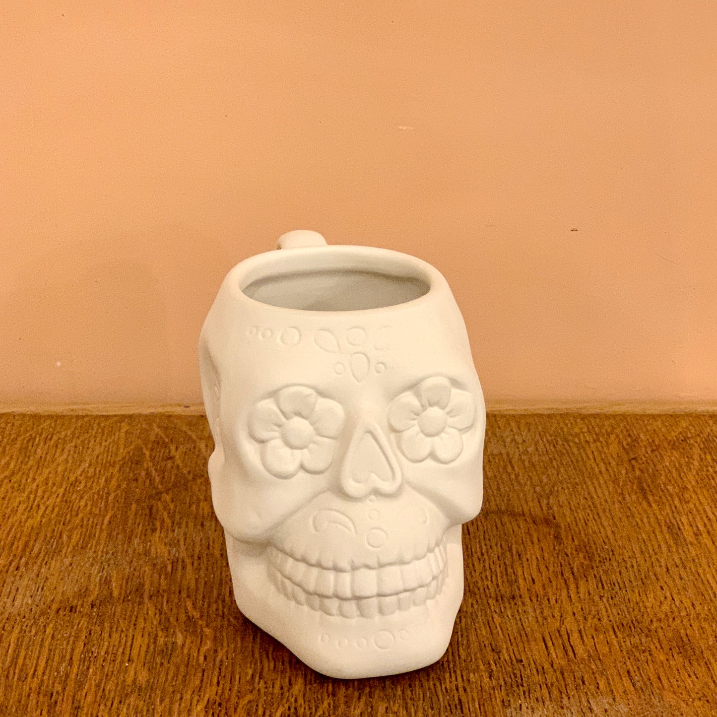 Céramique à décorer - Mug tête de mort fleurie